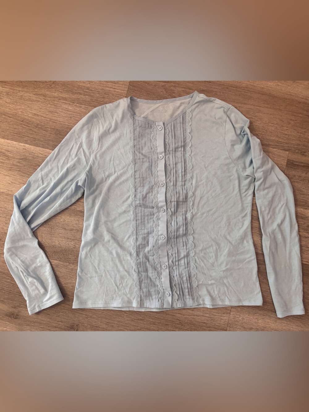 J. Crew Light Blue Long-Sleeve Feather Jersey top
